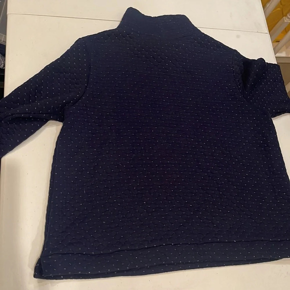 Crown & Ivy mock neck blue, and gold sweatshirt, size extra large - Picture 4 of 4